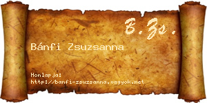 Bánfi Zsuzsanna névjegykártya